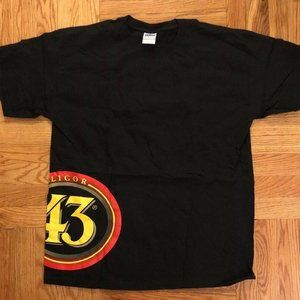 NEW! Licor 43 Quarenta Y Tres Liqueur Men’s Black T-Shirt Medium “Mini Beer”‎